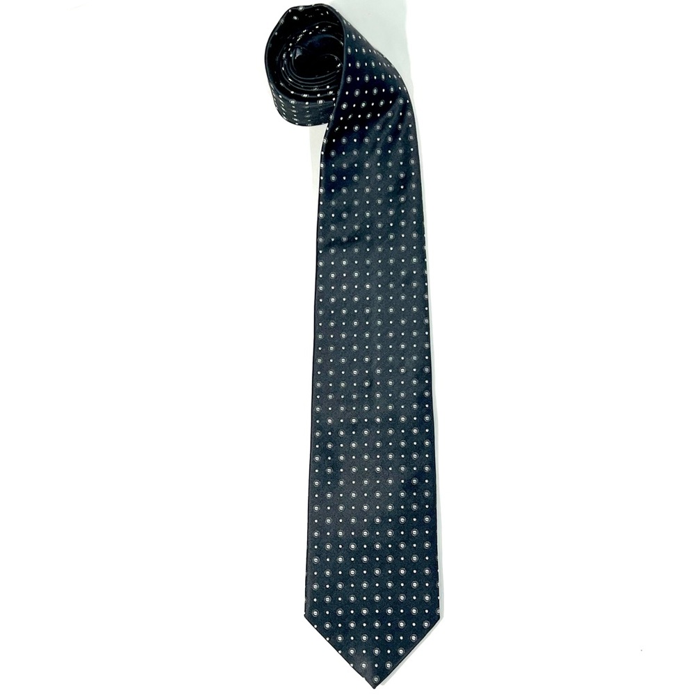 Giorgio Armani Grey Dot Patterned Silk Tie